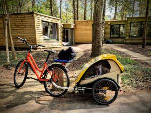 Pinnacle bike and trailer used by the staff servicing the lodges