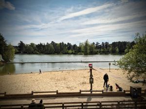 View across the lake from the Pancake House