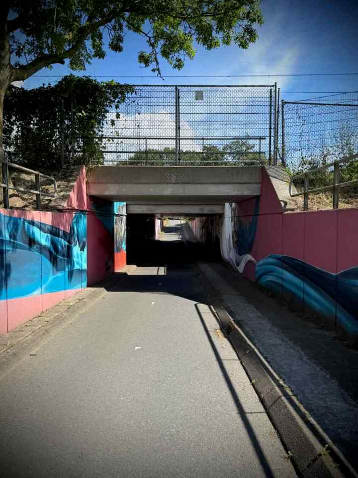 Passing under the railway on Oude Veenpad