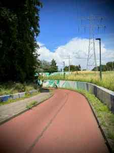 Approaching the underpass under the railway, next to N14 Noordelijke Randweg