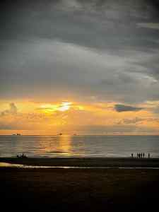 Sun setting over the sea