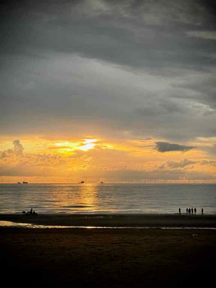 Sun setting over the sea