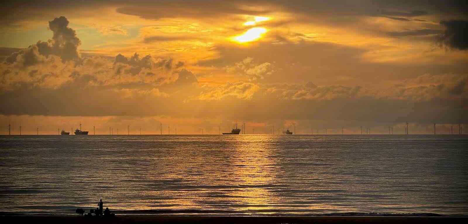 Sun setting over the sea