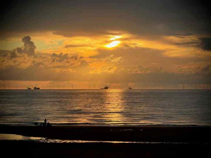 Sun setting over the sea