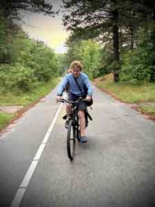 Riding on the dune path