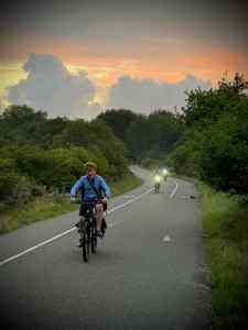 Riding on the dune path