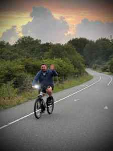 Riding on the dune path