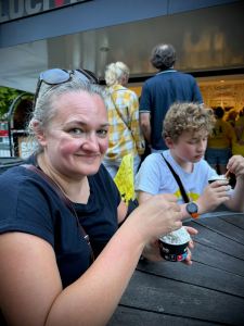 Enjoying ice creams at Luciano Ijssalon