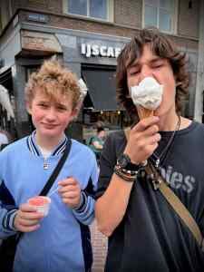 Enjoying an ice cream