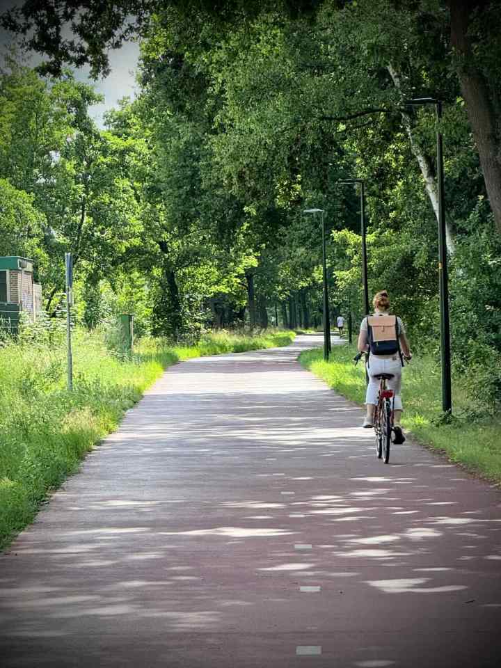 Cycling along Oude Trambaan