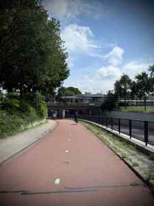 Approaching Voorschoten station underpass