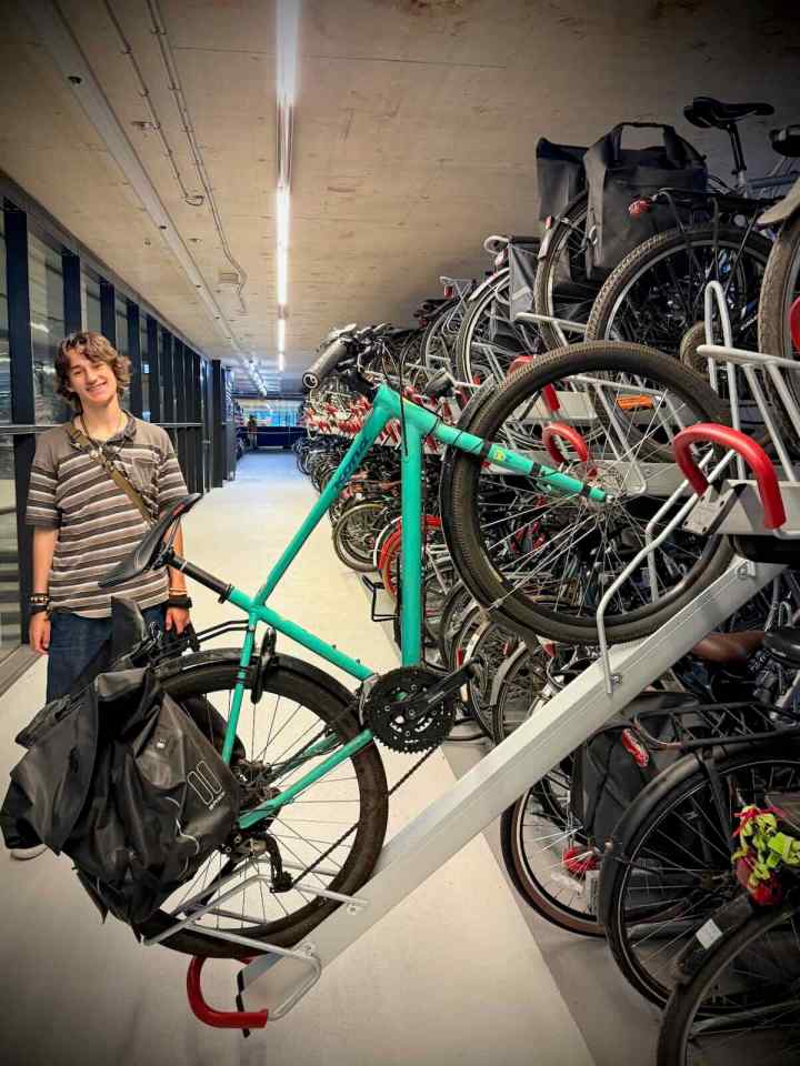Cycle parking under Delft Station