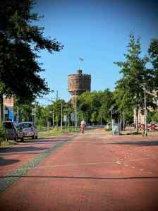 Looking towards RADIUS, center for contemporary art and ecology, in the old water tower