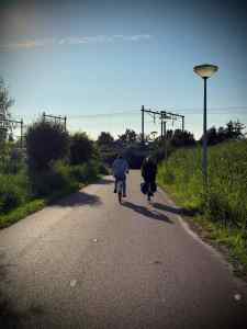 Between railway lines on IJsclubpad