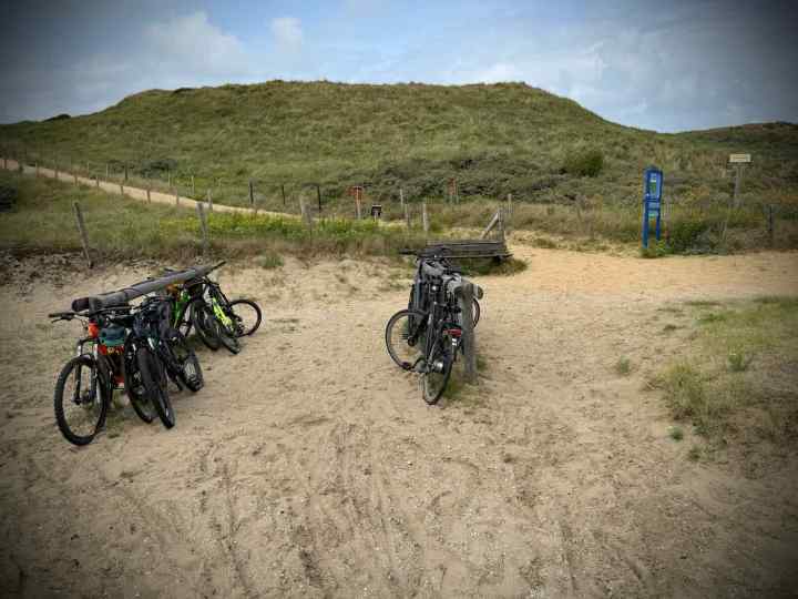 Cycle parking and a route to the beach