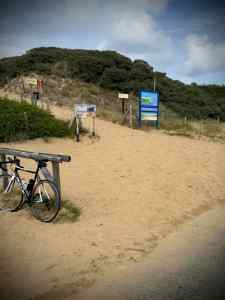 Cycle parking and a route to the beach