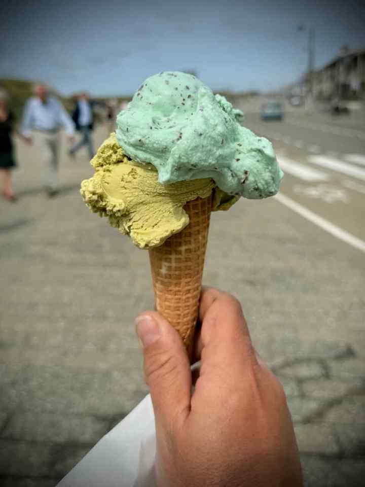 Enjoying an ice cream