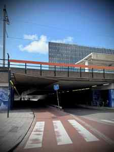 Underpass under the railway on Bargelaan