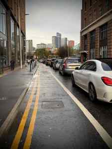 Painted lane, without protection