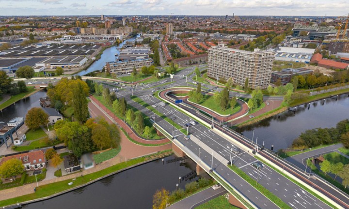 Visualisation of the new Lammebrug and the Lammenschansplein