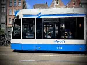 Tram passing on Nieuwezijds Voorburgwal