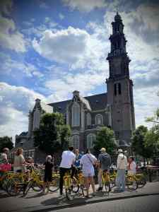 Bike tour in front of Westerkerk