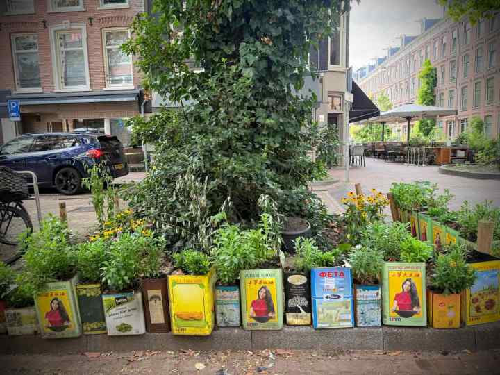 Recycled cans on Frans Halsstraat