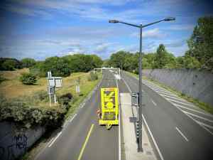 Looking along the N440 from the bridge