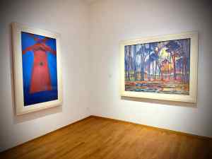 The Red Mill and Woods near Oele by Piet Mondrian