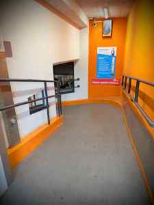 Ramp down to cycle parking