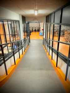 Ramp down to cycle parking