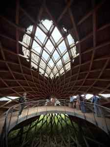 Wide shot, with the gap in the roof