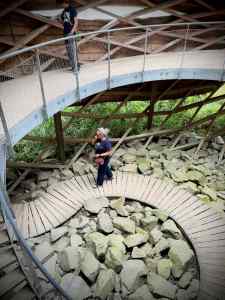 Looking down to the ground floor