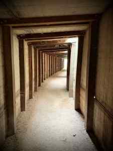 In the entrance tunnel