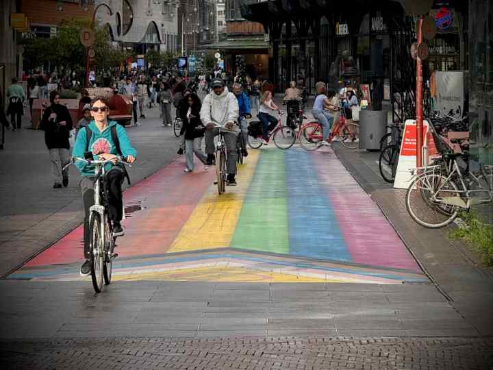 Rainbow flag on Grote Marktstraat