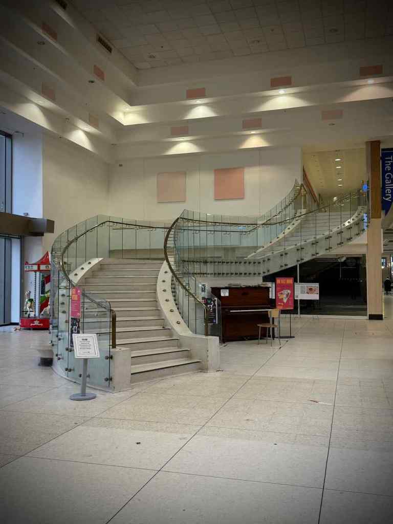 The staircase where the fountain used to be