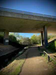 Passing under bridge carrying H4 Dansteed Way