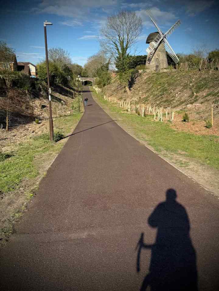 Redway on the location of the former Newport Pagnell Railway, next to the Bradwell Windmill