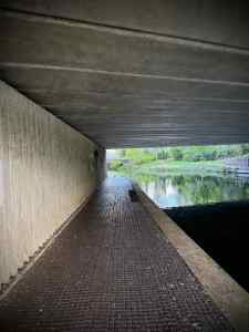 Passing under bridge carrying H3 Monks Way