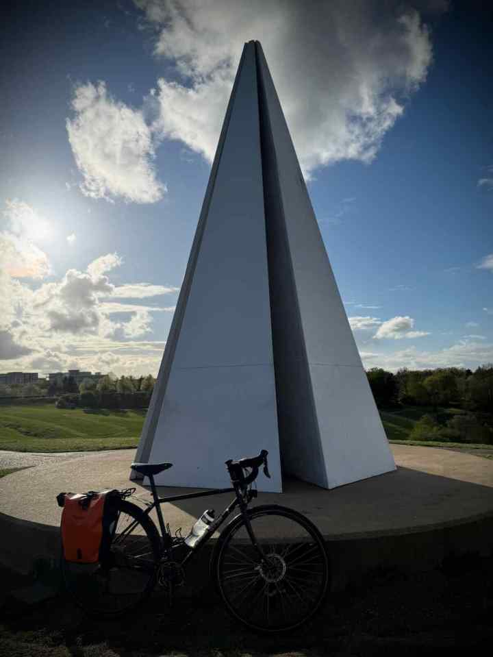 Bike check at the Light Pyramid, Campbell Park