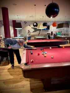 Playing American pool