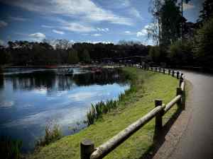 View along the Boating Lake, towards The Pancake House