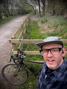 Selfie on the path through the trees