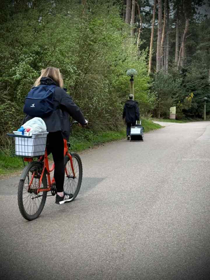 Cleaning staff cycling