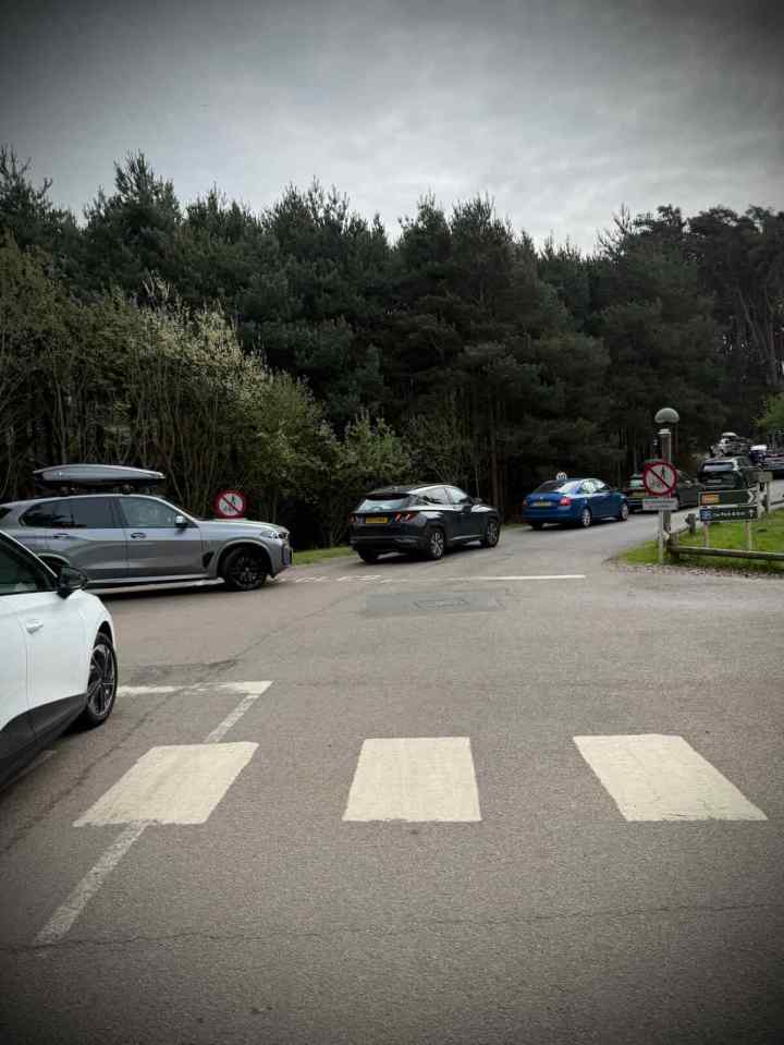 Cars queuing on changeover day