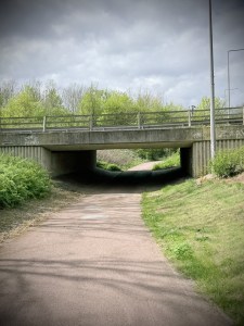 Underpass under a slip road to the A5 on the Redway