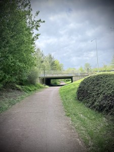 Underpass under a slip road to the A5 on the Redway