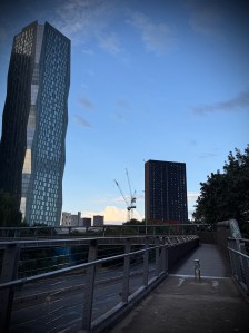 Crossing the Hulme Horseshoe Bridge