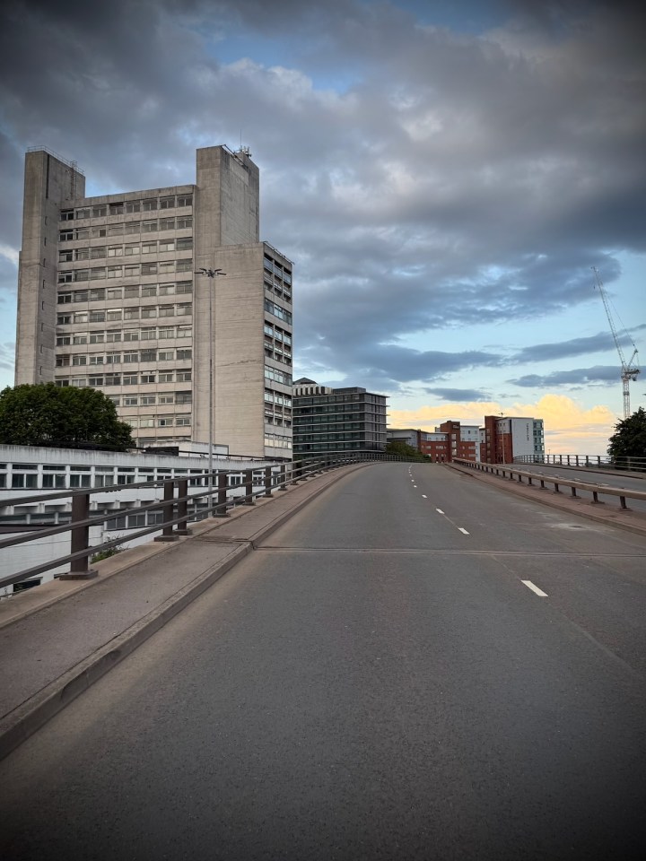 On the left, the Maths and Social Sciences Building, once part of UMIST