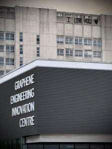 The UMIST Maths and Social Sciences Building says I love you